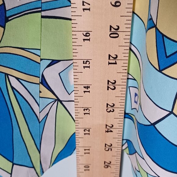 Chico's Button Up Top Womens 3 Artsy Colorful Geometric Resort Abstract Beachy - Picture 7 of 9